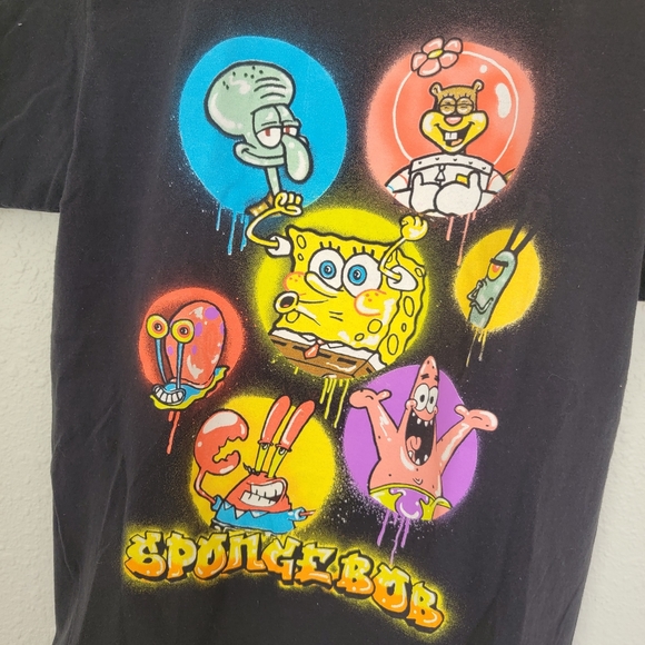 nickelodeon | SpongeBob SquarePants Cartoon Graphic Tee T-shirt Graffiti Bright - Picture 6 of 9